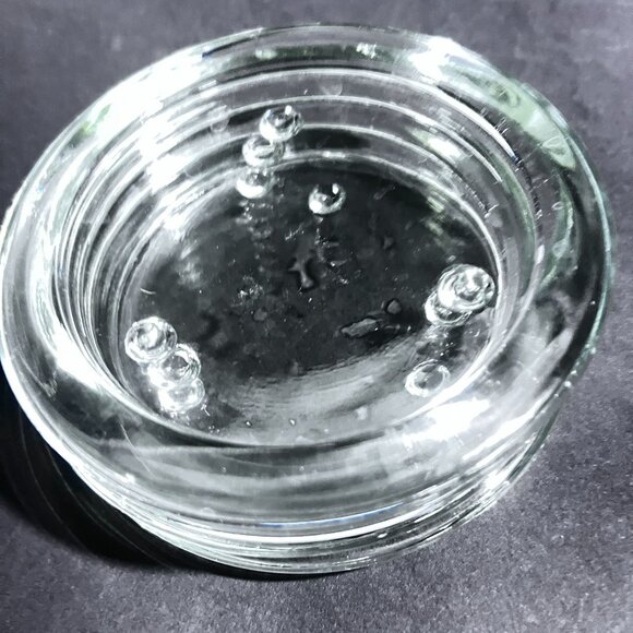 Set Of 4 Round Clear 4" Glass Candle Holders Trivets Coasters With Feet - Picture 3 of 6